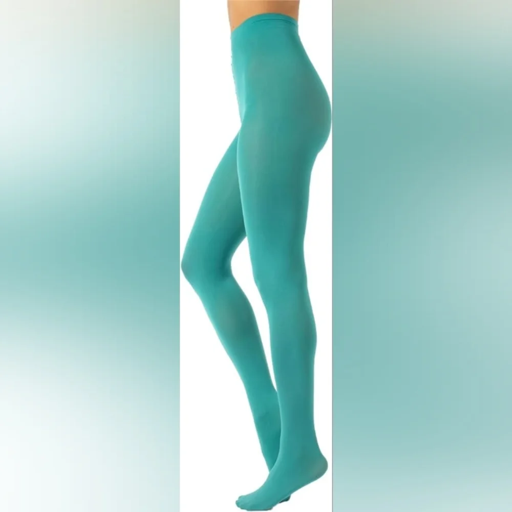Teal Opaque Tights. NWT. Multiple Sizes available. Guilia Brand. - Picture 1 of 2